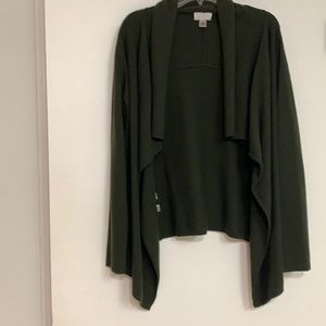 Ann Taylor Loft Open Front Cardigan Sweater Wool Angora Cashmere Blend